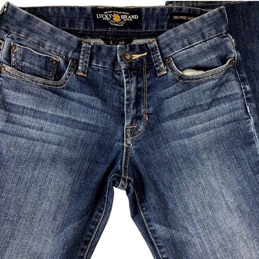 Lucky Brand Sweet Jean 2/26 Straight Medium Wash Blue Midrise Stretch Classic
